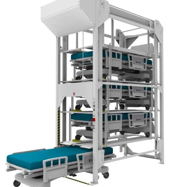 Vertical Hospital Bed Storage Bedlift Materials Handling