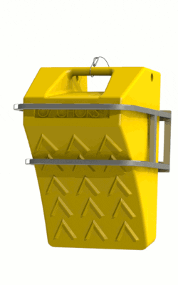 Cranes Esco 12595 Safety Yellow Pro Series Wheel Chock for Construction and Mining Equipment 