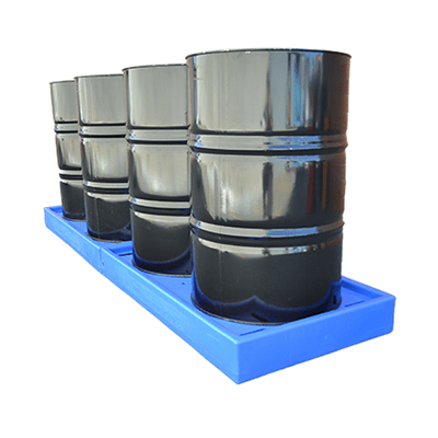 DMXP2003 Low Profile Spill Pallets 4 Drum Inline