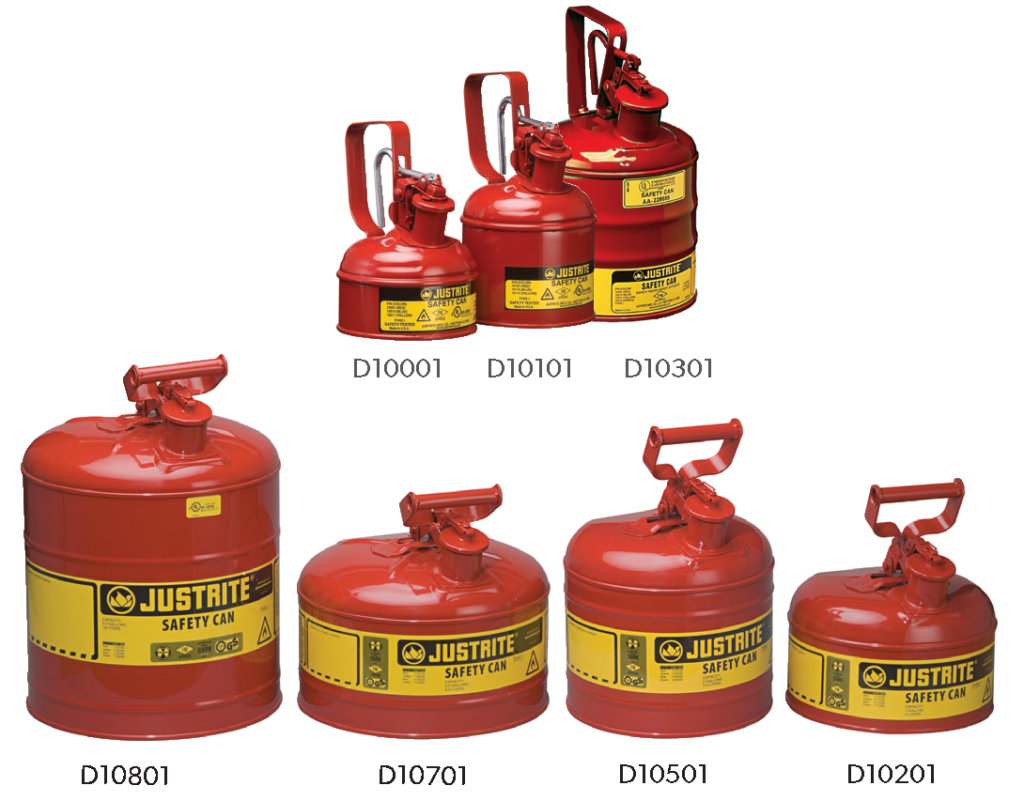 Flammable liquid type I safety cans