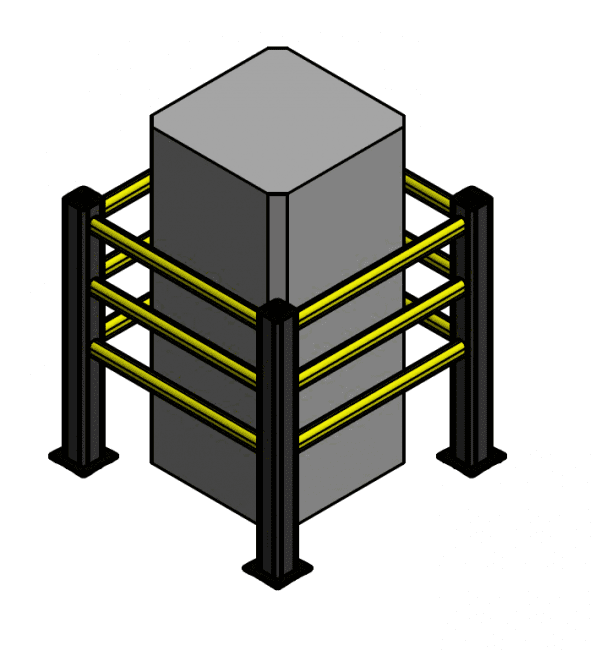 Flex Impact coloumn protector post and rail