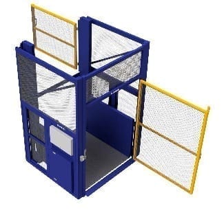 Compact Goods Hoist swing gates