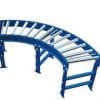 Gravity conveyor curve with support stands