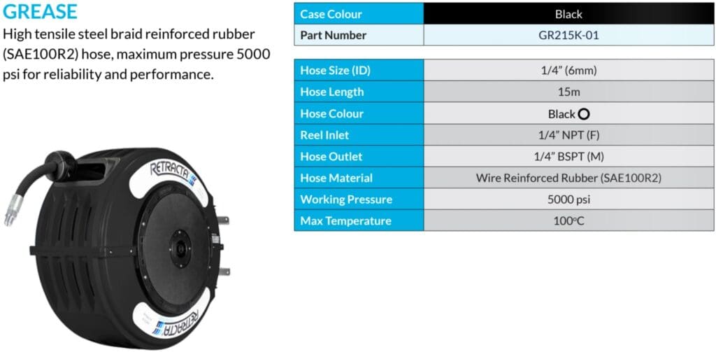 Hose Reels Oil and Grease GR215K 01 (2)