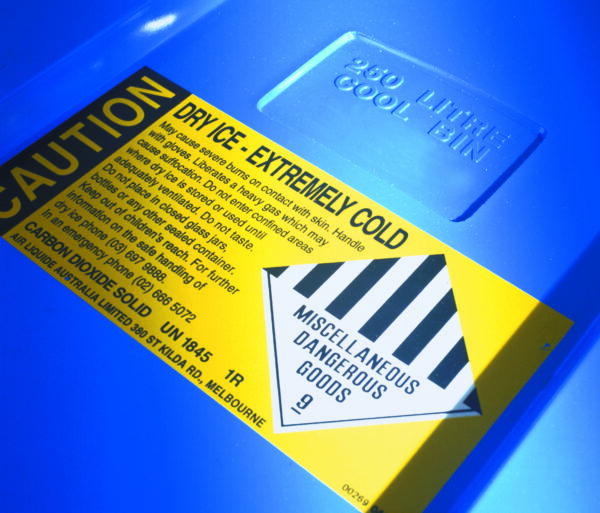 Insulated Cool Bins Caution