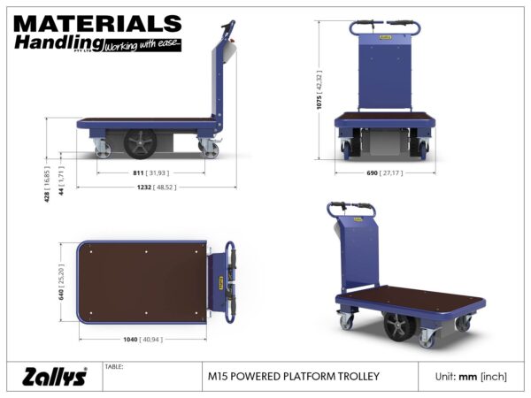 M15 GA drawing Battery electric platform trolley
