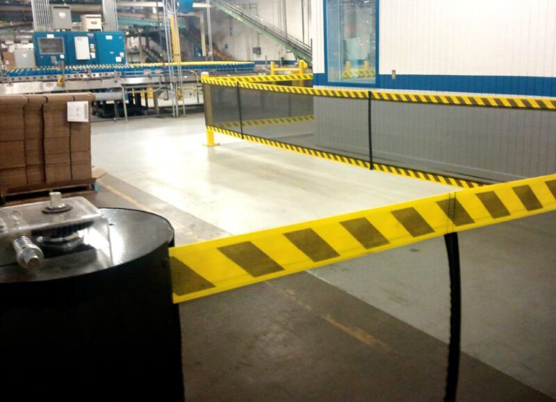 Retractable Barriers SpanGuard Mesh Safety Barrier Materials Handling