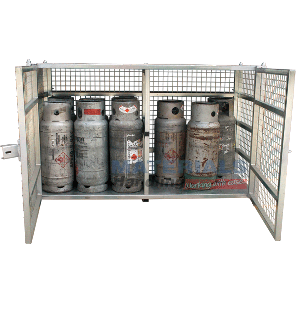 MSGB249 Gas Cylinder Storage Cages open doors