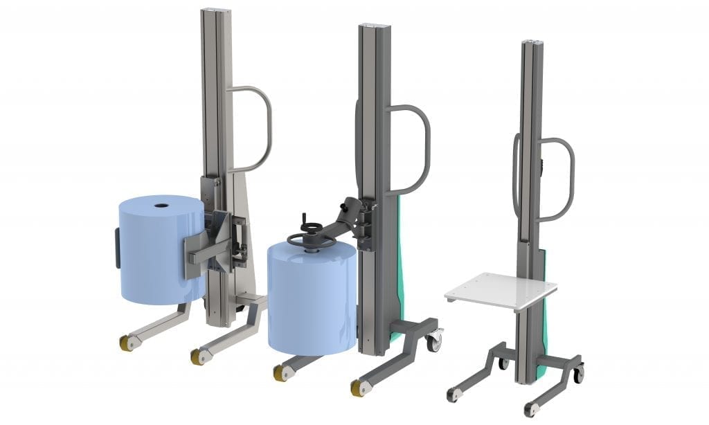 Vertical Roll Lifter with Tilt Assist Materials Handling