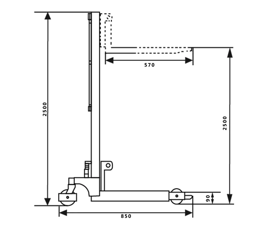 Material Lifting Trolley Platform Stacker Duct Lift MHL8 (2)